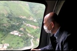 İçişleri Bakanı Rize'deki Son Durumu Havadan İnceledi