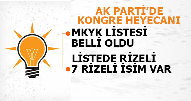 AK Parti MKYK'ya 7 Rizeli Siyasetçi Girdi