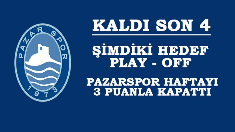 Pazarspor'da Son 4 Haftaya Play-Off Hedefiyle Giriyor